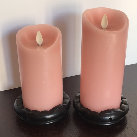 Other - Luminara pair of pink wax flameless candles